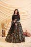 Black Pigment Foil Printed Taffeta Silk Party Wear Lehenga Choli ClothsVilla