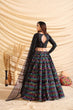Load image into Gallery viewer, Black Pigment Foil Printed Taffeta Silk Semi Stitched Partywear Lehenga ClothsVilla