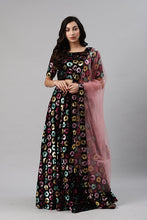 Load image into Gallery viewer, Black Sequins Embroidered Buy Indian Lehenga Choli Collection ClothsVilla.com