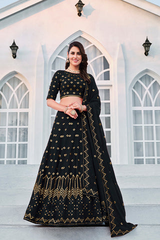 Black Designer Exclusive Latest Designer Lehenga Choli ClothsVilla.com