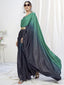 Blue-Teal Ready to Wear One Minute Lycra Saree ClothsVilla