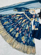 Load image into Gallery viewer, Blue Anarkali Gown with Floral Print in Faux Georgette ClothsVilla