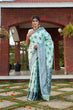 Load image into Gallery viewer, Blue Art Banarasi Silk Woven Saree With Blouse ClothsVilla