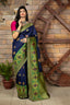 Blue Banarasi Silk Traditional Saree With Blouse Piece ClothsVilla