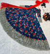 Load image into Gallery viewer, Blue Color Floral Printed Embroidery Work Designer Gown Clothsvilla