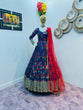 Load image into Gallery viewer, Blue Color Floral Printed Embroidery Work Designer Gown Clothsvilla