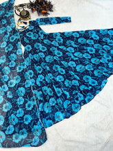 Load image into Gallery viewer, Blue Faux Georgette Floral Dream Anarkali Gown with Digital Print ClothsVilla