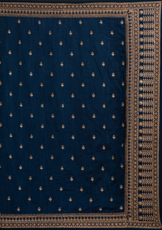 Blue Saree in Vichitra Silk with Dori And Sequence Work Clothsvilla
