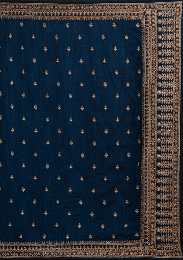 Blue Saree in Vichitra Silk with Dori And Sequence Work Clothsvilla