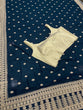 Load image into Gallery viewer, Blue Saree in Vichitra Silk with Dori And Sequence Work Clothsvilla