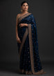 Load image into Gallery viewer, Blue Saree in Vichitra Silk with Dori And Sequence Work Clothsvilla