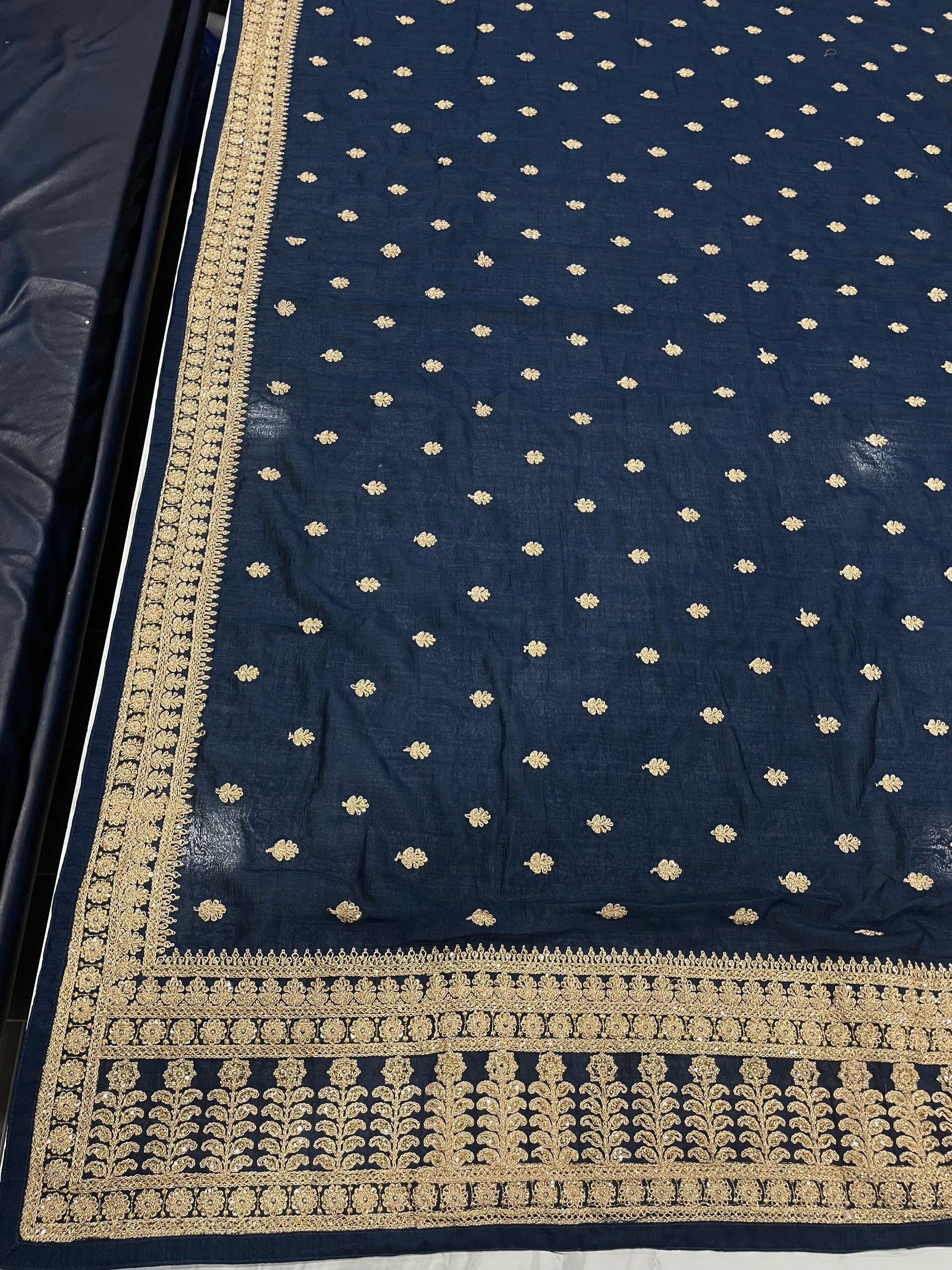 Blue Saree in Vichitra Silk with Dori And Sequence Work Clothsvilla
