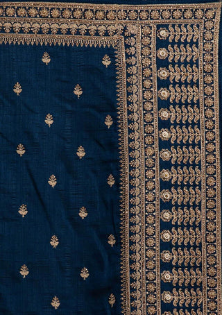 Blue Saree in Vichitra Silk with Dori And Sequence Work Clothsvilla