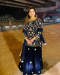 Load image into Gallery viewer, Blue Velvet Lehenga Choli with Embroidery Work Clothsvilla