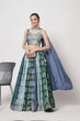Load image into Gallery viewer, Blue Chinon Silk Print With Sequins Embroidered Work Lehenga Choli ClothsVilla.com