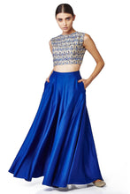Load image into Gallery viewer, Blue Indian Art Silk Lehenga Choli For Indian Festival &amp; Weddings - Thread Embroidery Work, Clothsvilla