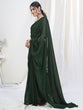 Load image into Gallery viewer, Bottle Green Ready to Wear One Minute Lycra Saree ClothsVilla