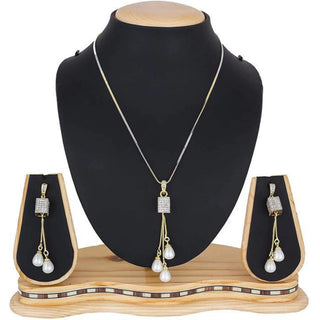 Brass Jewel Set (Gold, White) ClothsVilla