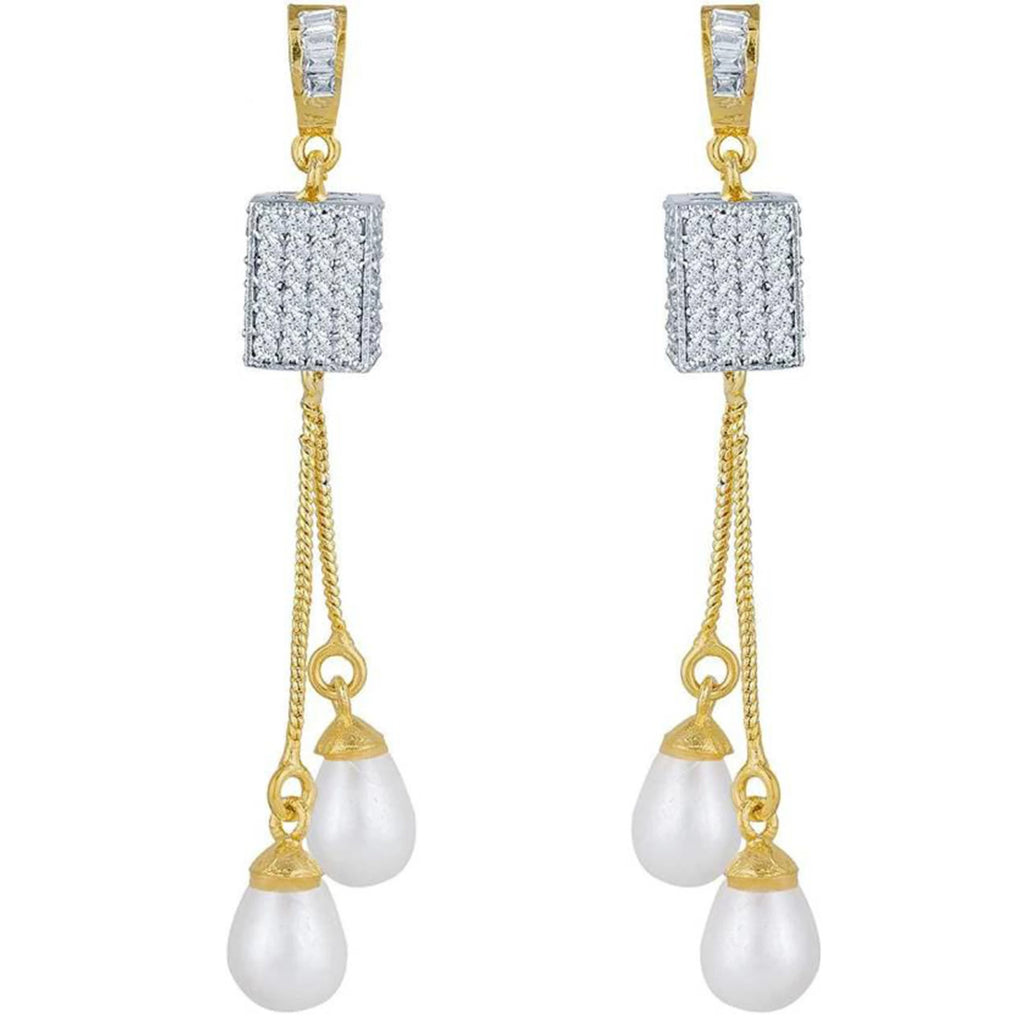 Brass Jewel Set (Gold, White) ClothsVilla