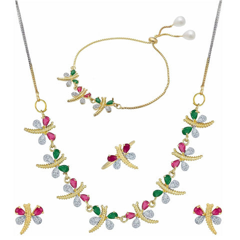 Brass Jewel Set (Multicolor) ClothsVilla Main image