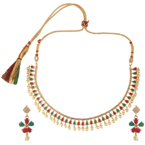 Brass Jewel Set (Multicolor) ClothsVilla Main image