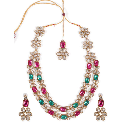 Brass Jewel Set (Multicolor) ClothsVilla Main image