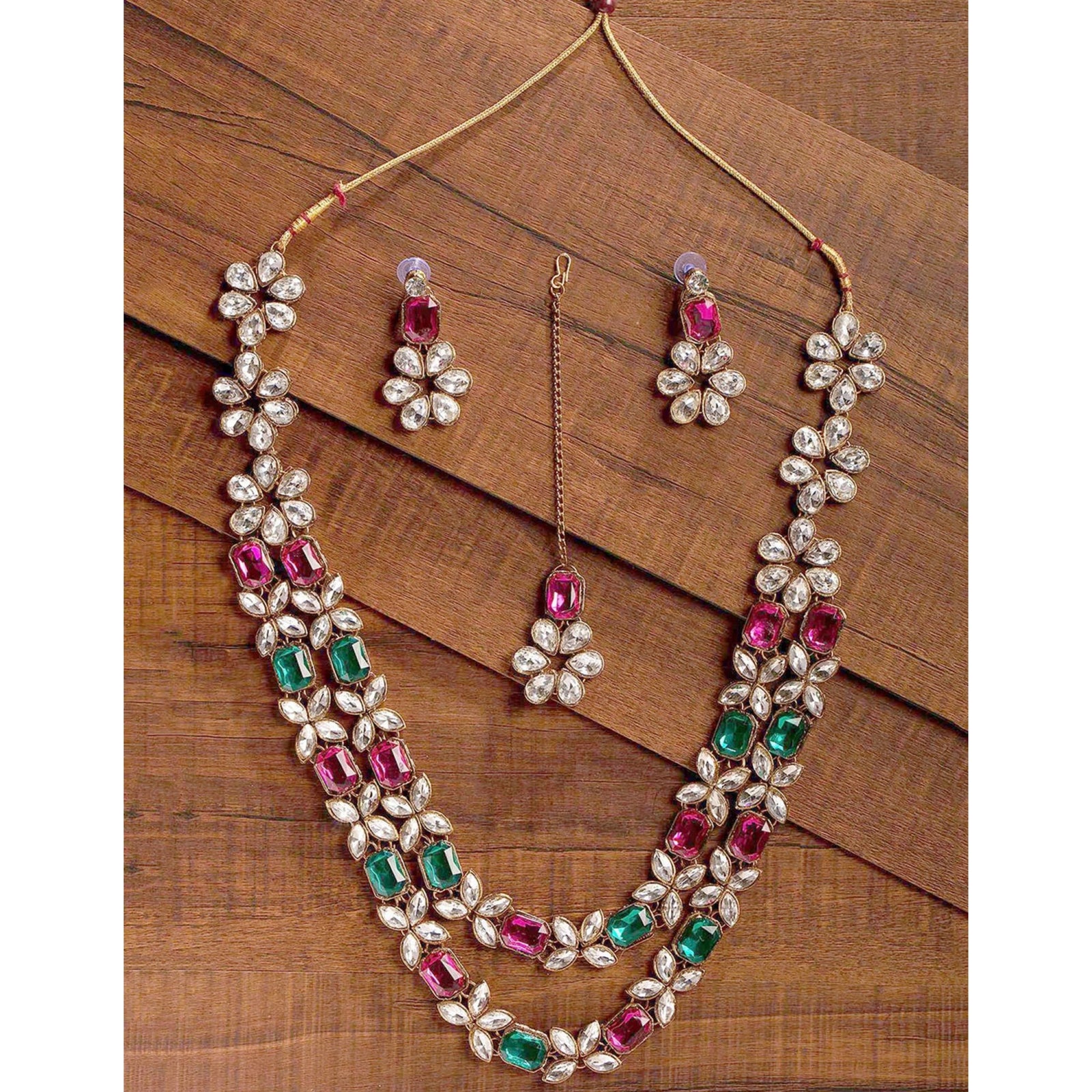 Brass Jewel Set (Multicolor) ClothsVilla