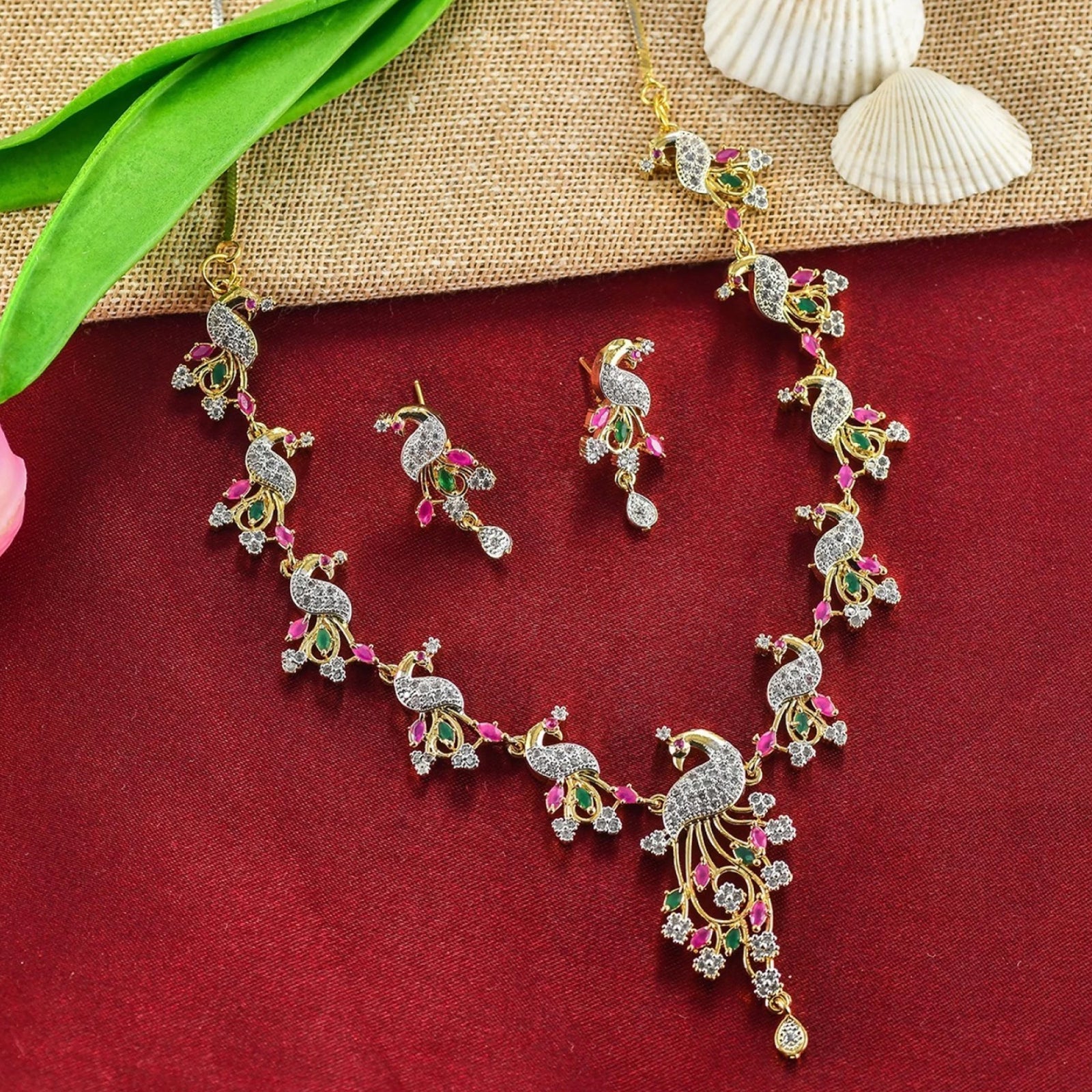 Brass Jewel Set (Multicolor) ClothsVilla