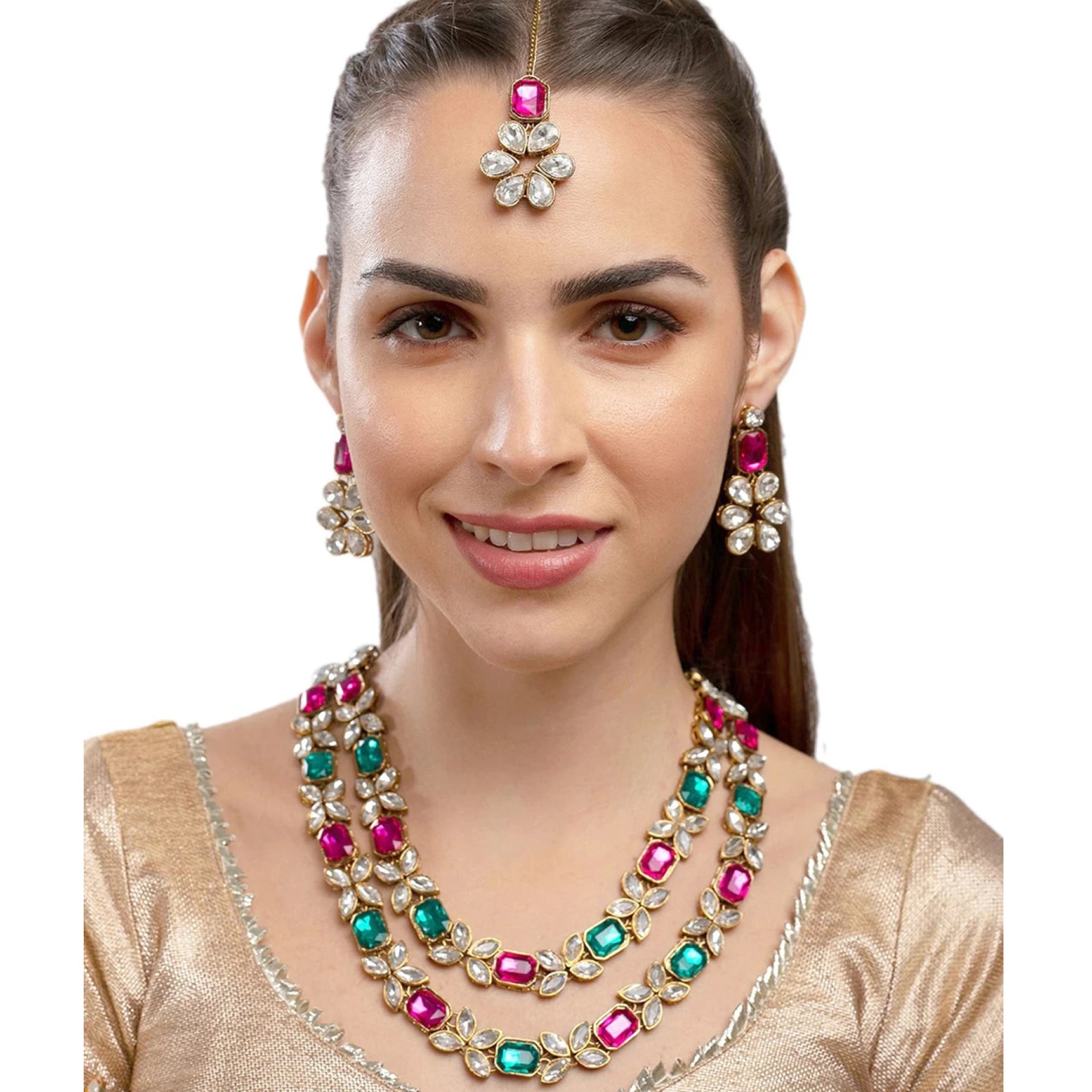 Brass Jewel Set (Multicolor) ClothsVilla