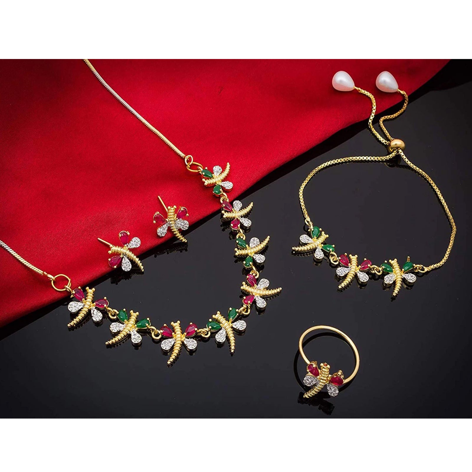 Brass Jewel Set (Multicolor) ClothsVilla