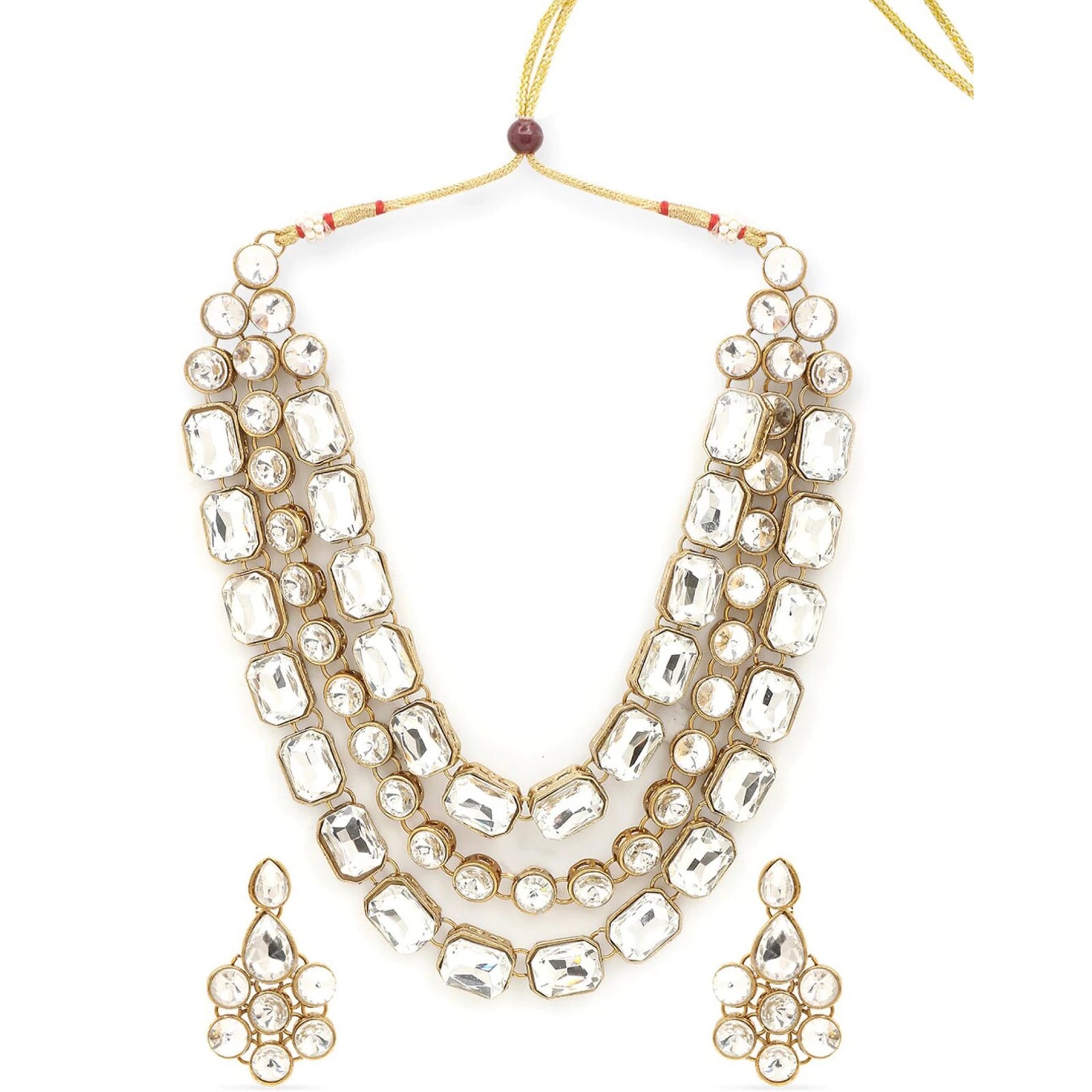 Brass Jewel Set (White) ClothsVilla