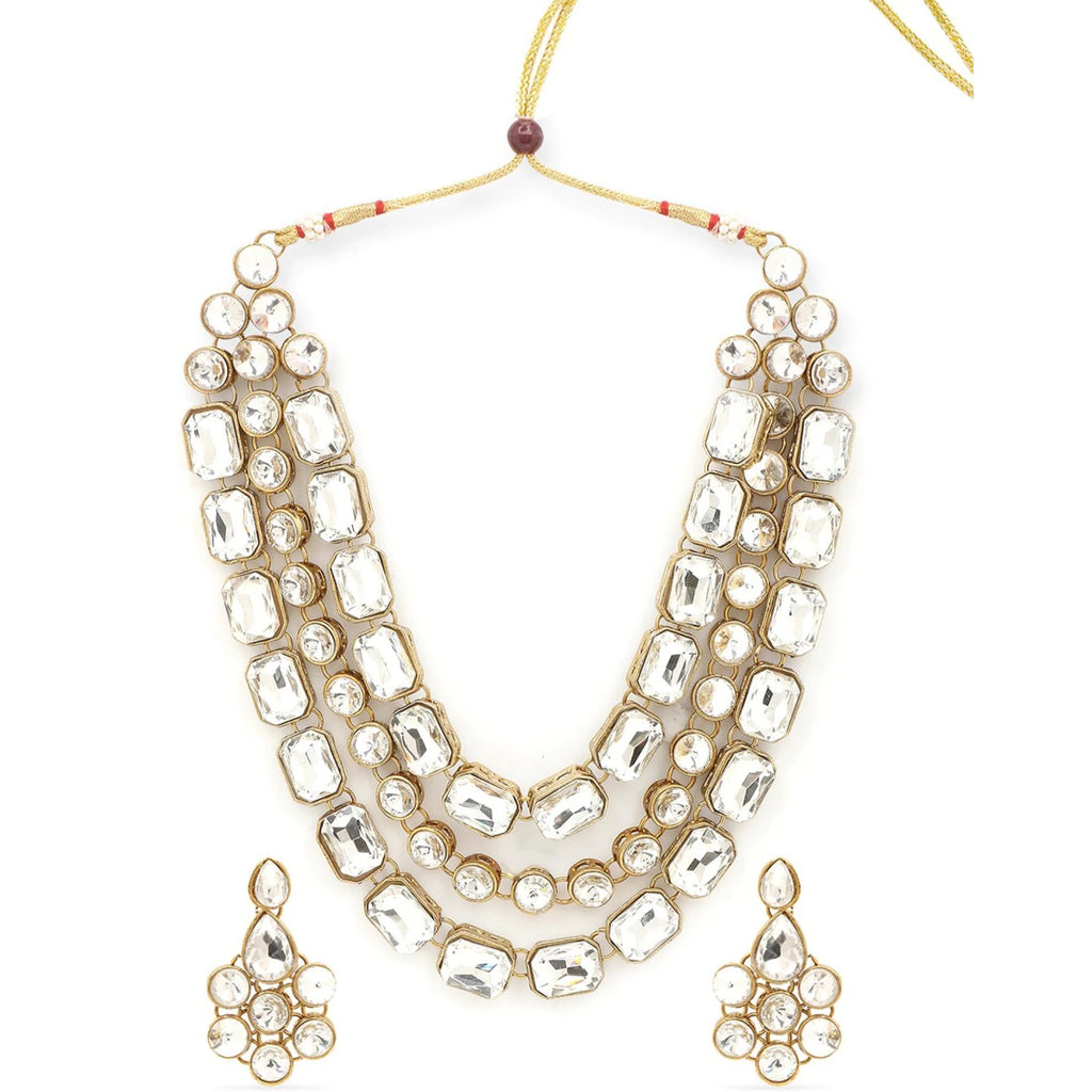 Brass Jewel Set (White) ClothsVilla