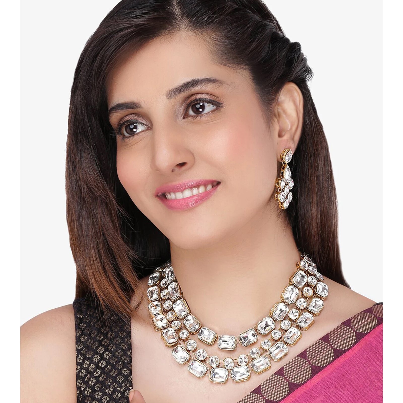 Brass Jewel Set (White) ClothsVilla