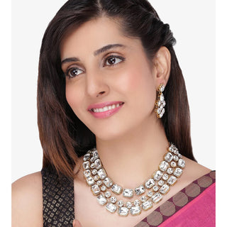 Brass Jewel Set (White) ClothsVilla