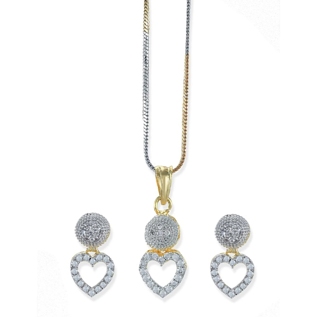 Brass Jewel Set (White, Gold) ClothsVilla