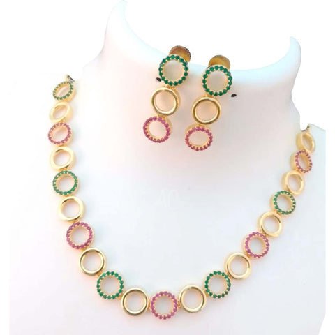 Brass Jewel Set (Green, Red, Gold) ClothsVilla Main image