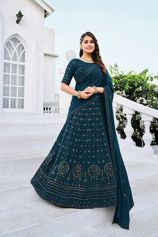 Bridesmaid Exclusive Beautifully Designer Georgette Fabric Lehenga Choli Collection ClothsVilla.com