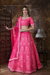 Load image into Gallery viewer, Bright Pink Silk Thread and Sequence Embroidered Lehenga Choli ClothsVilla