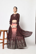 Load image into Gallery viewer, Brown Printed Work Ethnic Lehenga Choli Collection ClothsVilla.com