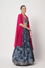 Load image into Gallery viewer, Buy now Online Indian Ethnic Wear Navy Blue Printed Lehenga Choli Collection ClothsVilla.com