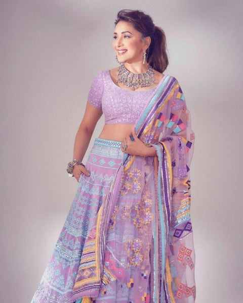 Purple Color Bollywood Lehenga Choli with Heavy Embroidery work ClothsVilla Main image
