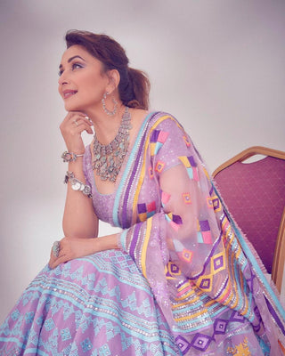 Purple Color Bollywood Lehenga Choli with Heavy Embroidery work ClothsVilla