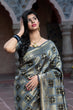 Load image into Gallery viewer, Captivating Grey Colored Festive Wear Woven Banarasi Silk Saree ClothsVilla