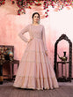 Load image into Gallery viewer, Casual Wear Dusty Pink Santoon Flared Gown With Fancy Sequins ClothsVilla