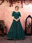 Casual Wear Green Georgette Gown With Fancy Sequins ClothsVilla