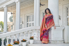 Load image into Gallery viewer, Catching Purple Zari Weaving Soft Banarasi Silk Designer Saree ClothsVilla