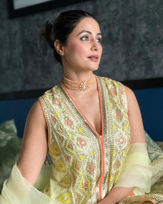 Celebrity Wear Yellow Color Sequence Work Sharara Suit Clothsvilla