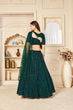 Load image into Gallery viewer, Charming Green Thread And Sequins Embroidered Georgette Semi Stitched Lehenga ClothsVilla