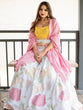 Load image into Gallery viewer, White And Pink Color Embroidery Work Lehenga Choli With Georgette Dupatta Clothsvilla