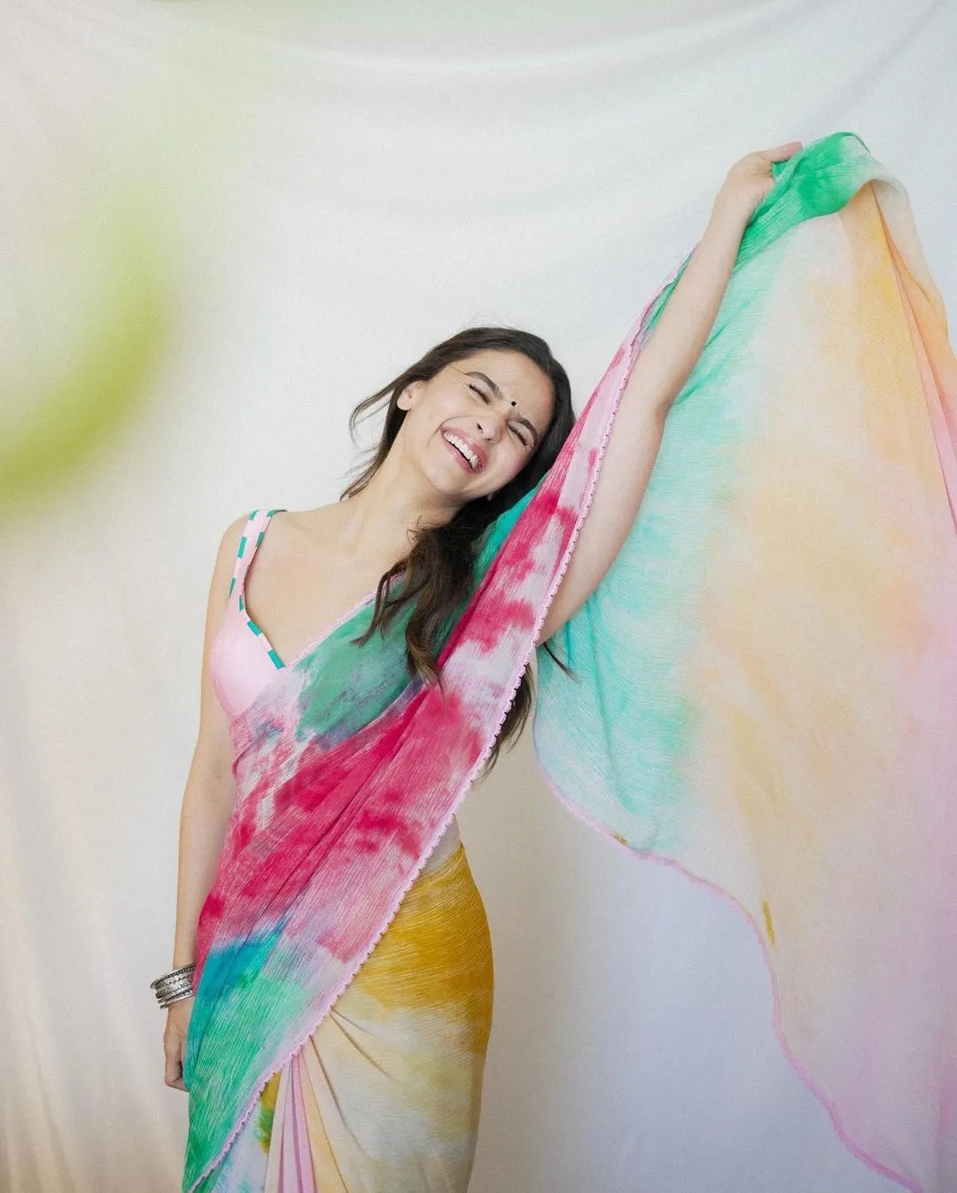 Colorful Saree For Party Inspired By Alia Bhatt Secondary image